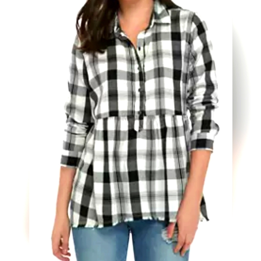True Craft / Peplum Button Up Top / 2X